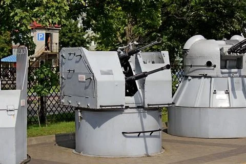 Combat large-caliber naval weapons Stock Photos