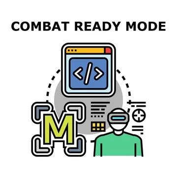 Combat ready mode for virtual reality games Stock Illustration