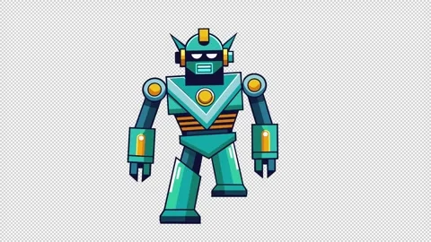 Combat robot. Animation of a walking robot. Cartoon Stock Footage 319763456