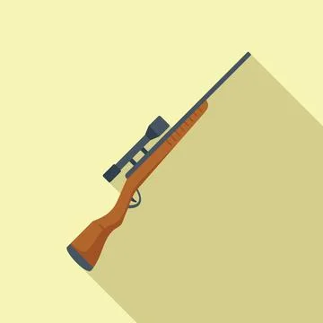 Combat sniper icon flat vector. Military weapon Stock Illustration