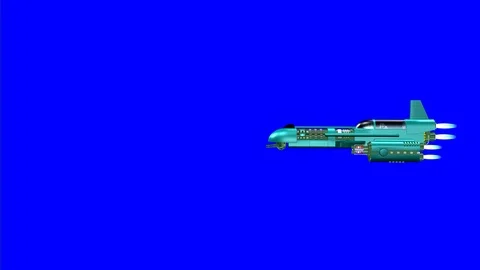 Combat spaceship flying from right to left Stock Footage 113205496