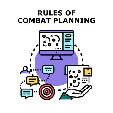Combat strategy planning and tactical game development Illustrazione stock