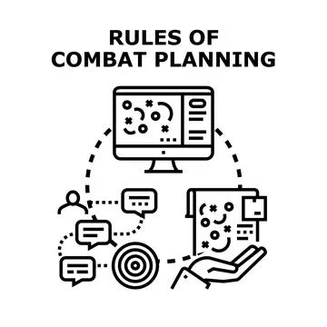 Combat strategy planning and tactical game development 스톡 일러스트