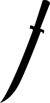 Combat sword silhouette vector graphics design. Stock Illustration