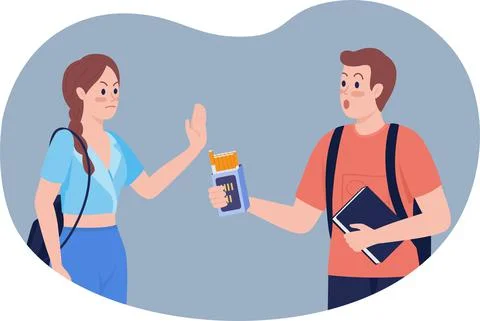 Combating peer pressure 2D vector isolated illustration Stock Illustration