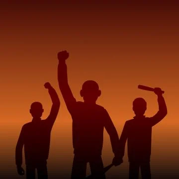 Combative protesters イラスト素材