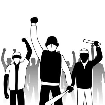 Combative protesters Stock-Illustration