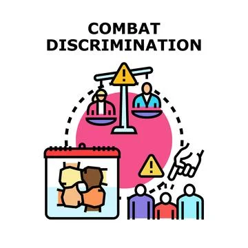 Combatting discrimination and promoting equality concept Stock Illustration