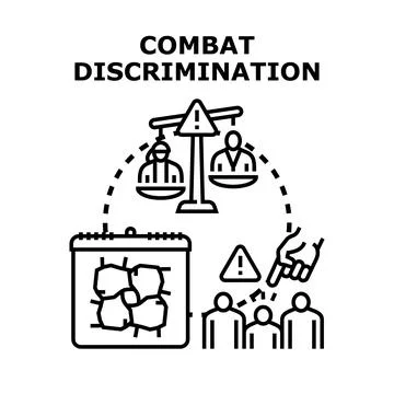 Combatting discrimination and promoting equality concept Stock Illustration
