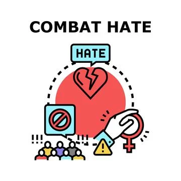 Combatting hate speech and gender discrimination concept Stock Illustration