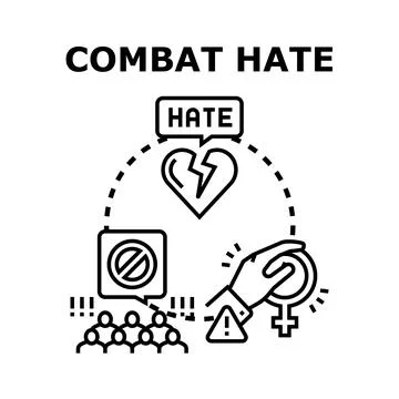 Combatting hate speech and gender discrimination concept Stock Illustration