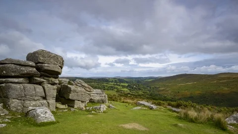 Combestone tor, Dartmoor. Stock Footage 105672290