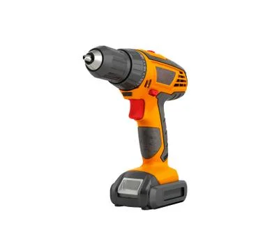 Combi drill impact drill and screw driver 3d render no shadow Ilustração Stock