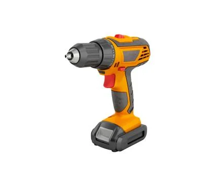 Combi drill impact drill and screw driver 3d render no shadow Ilustração Stock
