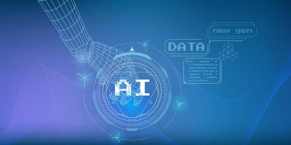 A combination of advanced technology and artificial intelligence Stock Illustration