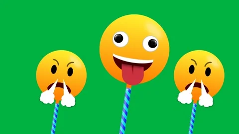 Combination of angry and one funny facial expression emoji Stock Footage 282535620