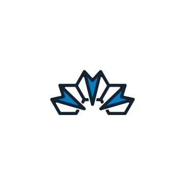 Combination of arrow and hexagonal logo design vector unique Stock Illustration