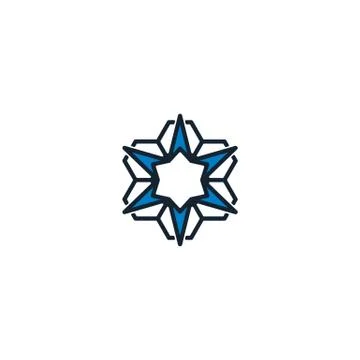 Combination of arrow and hexagonal logo design vector unique Stock Illustration