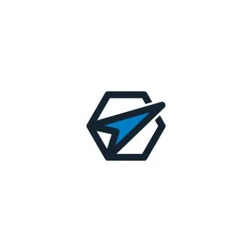 Combination of arrows and hexagons logo design vectors unique, modern Stock Illustration