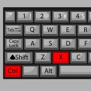 Combination of buttons to cut Stock Illustration