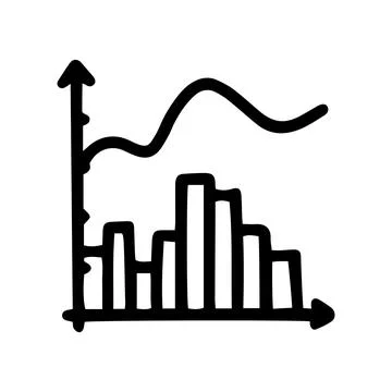 Combination chart line vector doodle simple icon Stock Illustration