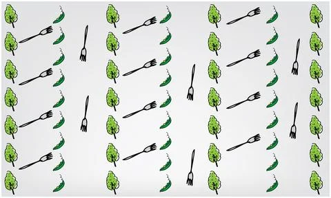 Combination of chilli fork and leaf on abstract background Stock Illustration