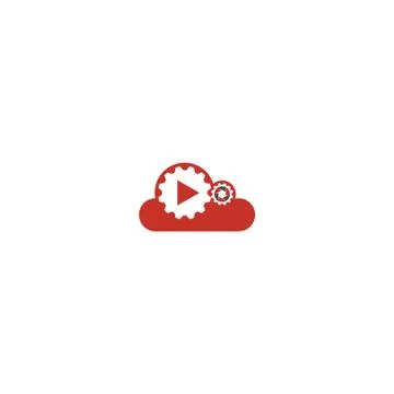 Combination of cloud and gear logo design vector Illustrazione stock