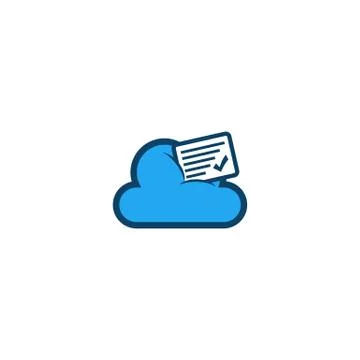 Combination of Cloud and Notes logo design vectors Stock Illustration