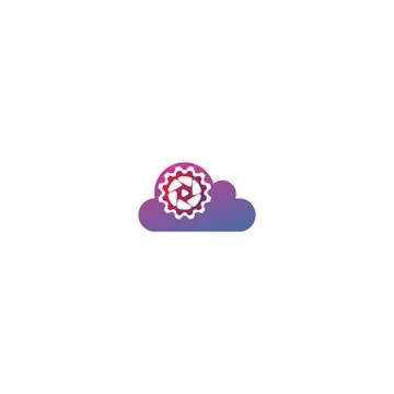 Combination of cloud + lens and gear logo design vector Illustrazione stock