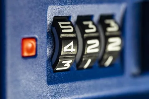 Combination code lock, three numbers numerical password suitcase lock mecha.. Stock Photos