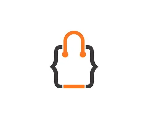 Combination code symbol with shopping bag shape Stock-Illustration