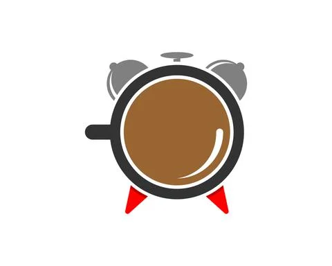 Combination coffee cup with clock logo Stock Illustration