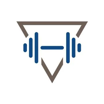 Combination dumbbell and triangle logo Stock Illustration
