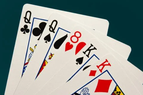 Combination of five different play cards Stock-Fotos