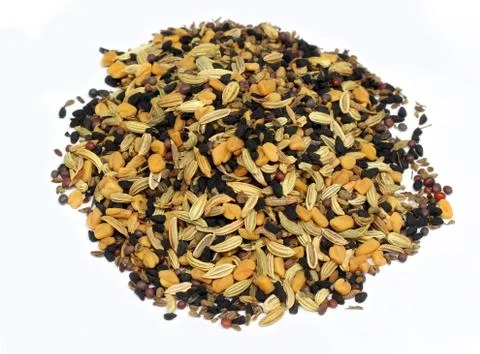 Combination of five types of spices Stock Photos