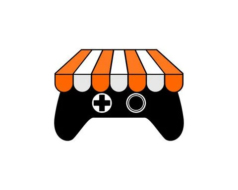 Combination game controller with market logo Stock Illustration