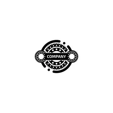 Combination of gear and circle logo design vector Illustrazione stock