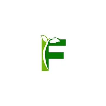 Combination of green leaf and initial letters F logo design vectors Stock Illustration