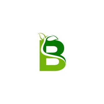 Combination of green leaf and initial letters B logo design vectors Stock Illustration