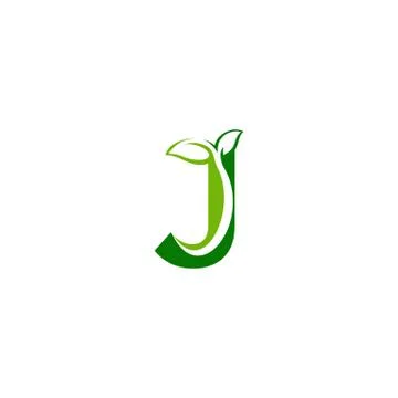 Combination of green leaf and initial letters J logo design vectors Stock Illustration