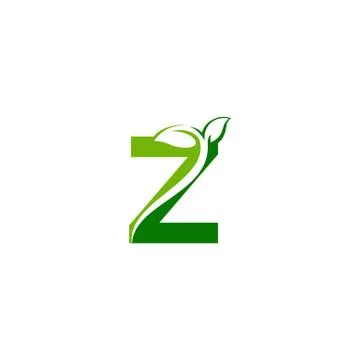 Combination of green leaf and initial letters Z logo design vectors Stock Illustration