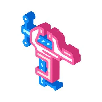 Combination hand vice isometric icon vector illustration Stock Illustration