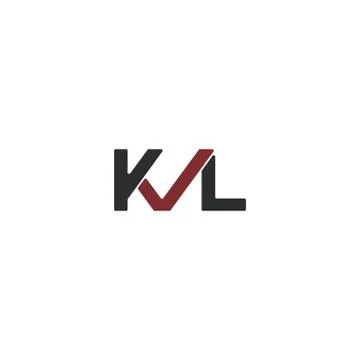 Combination of initial letter KVL and checklist logo design unique Illustrazione stock