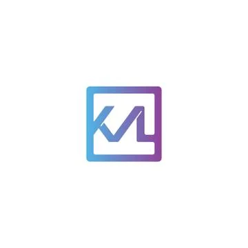 Combination of initial letter KVL and checklist logo design colorful Illustrazione stock