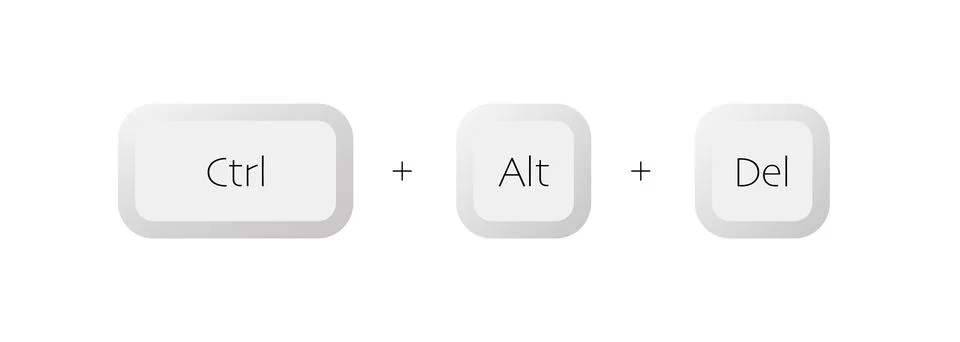 Combination of keyboard buttons Ctrl Alt Del Illustrazione stock