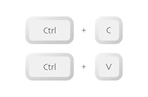 Combination of keyboard buttons CtrlC CtrlV Illustrazione stock