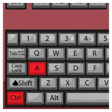 Combination keyboard ctrl A Illustrazione stock