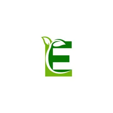 Combination of leaf and initial letters E logo design vectors Stock Illustration