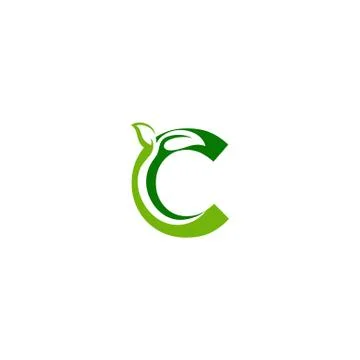 Combination of leaf and initial letters C logo design vectors Illustrazione stock