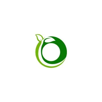 Combination of leaf and initial letters O logo design vectors Stock Illustration